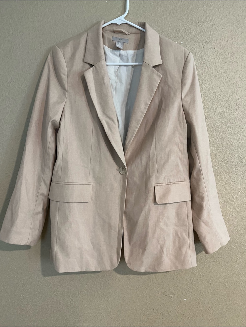 H&M Women's Blazer Oversize Jacket in Light Beige XS
